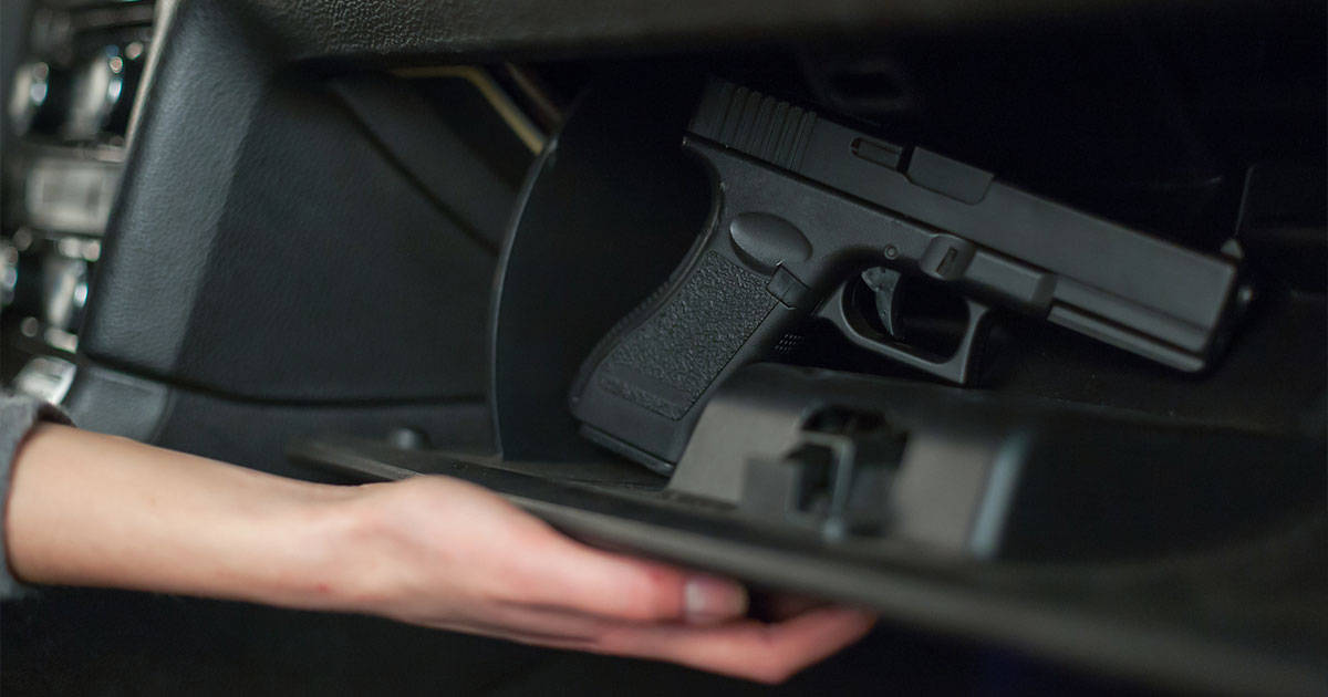 Gun in glove compartment