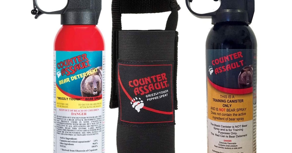 Bear counter assault spray can