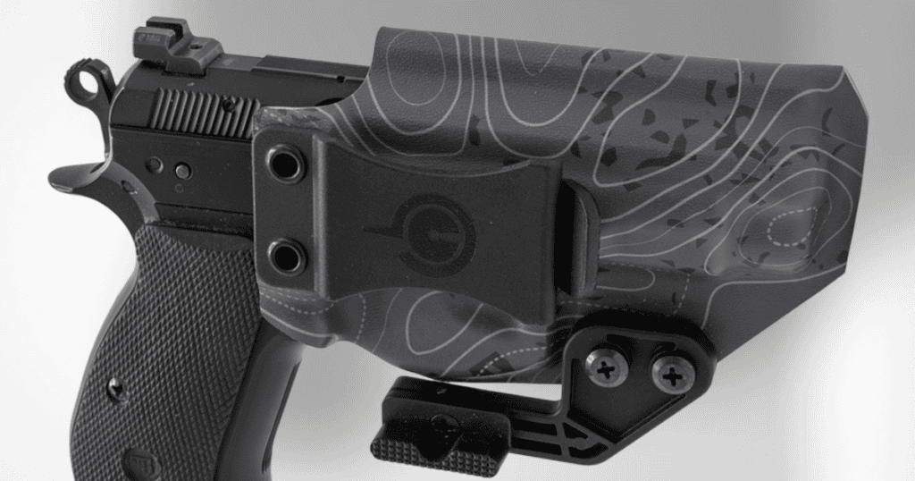 The GunfightersINC Wraith Holster for concealed carry against a white background.