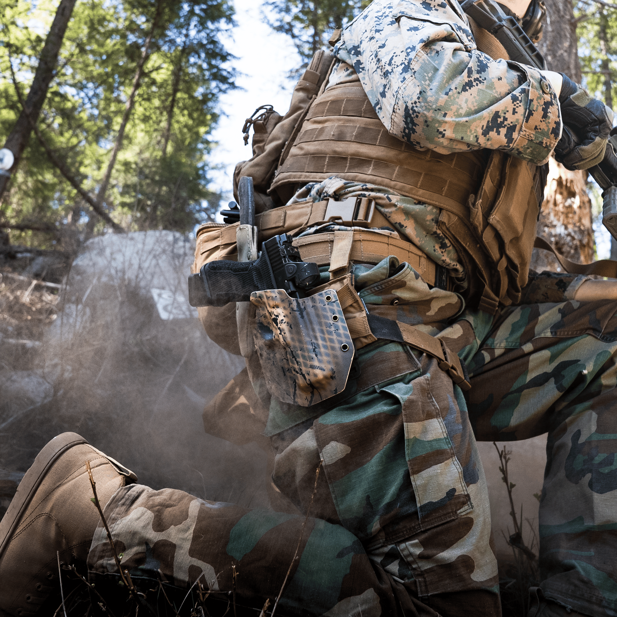 military man wearing ronin holster
