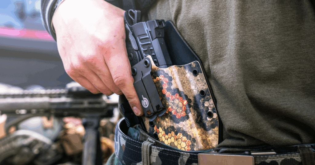 A first time gun owner using the Solace Holster by GunfightersINC.