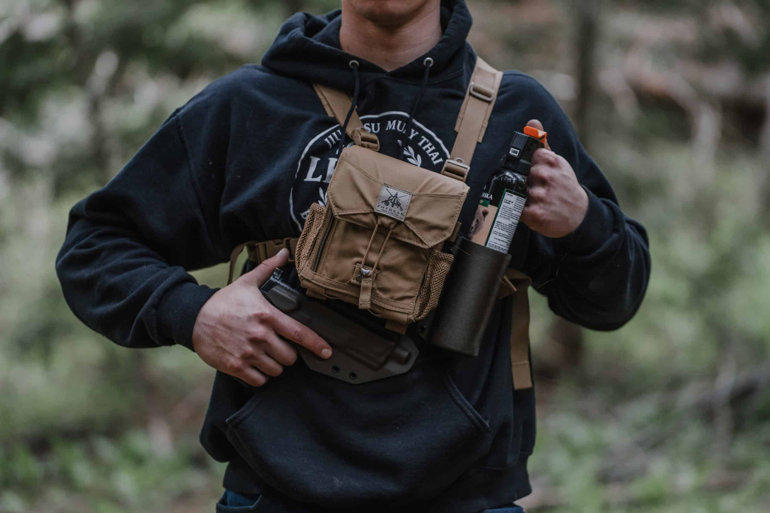 Front Shot of Man Wearing Bear-Link on the Side