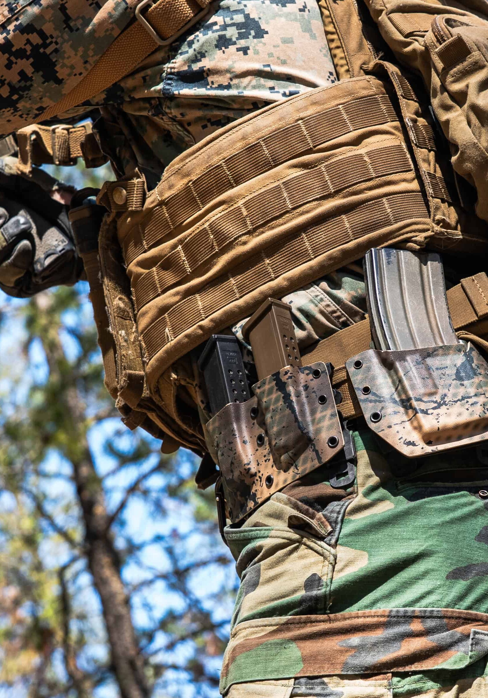military style man with mag pouches